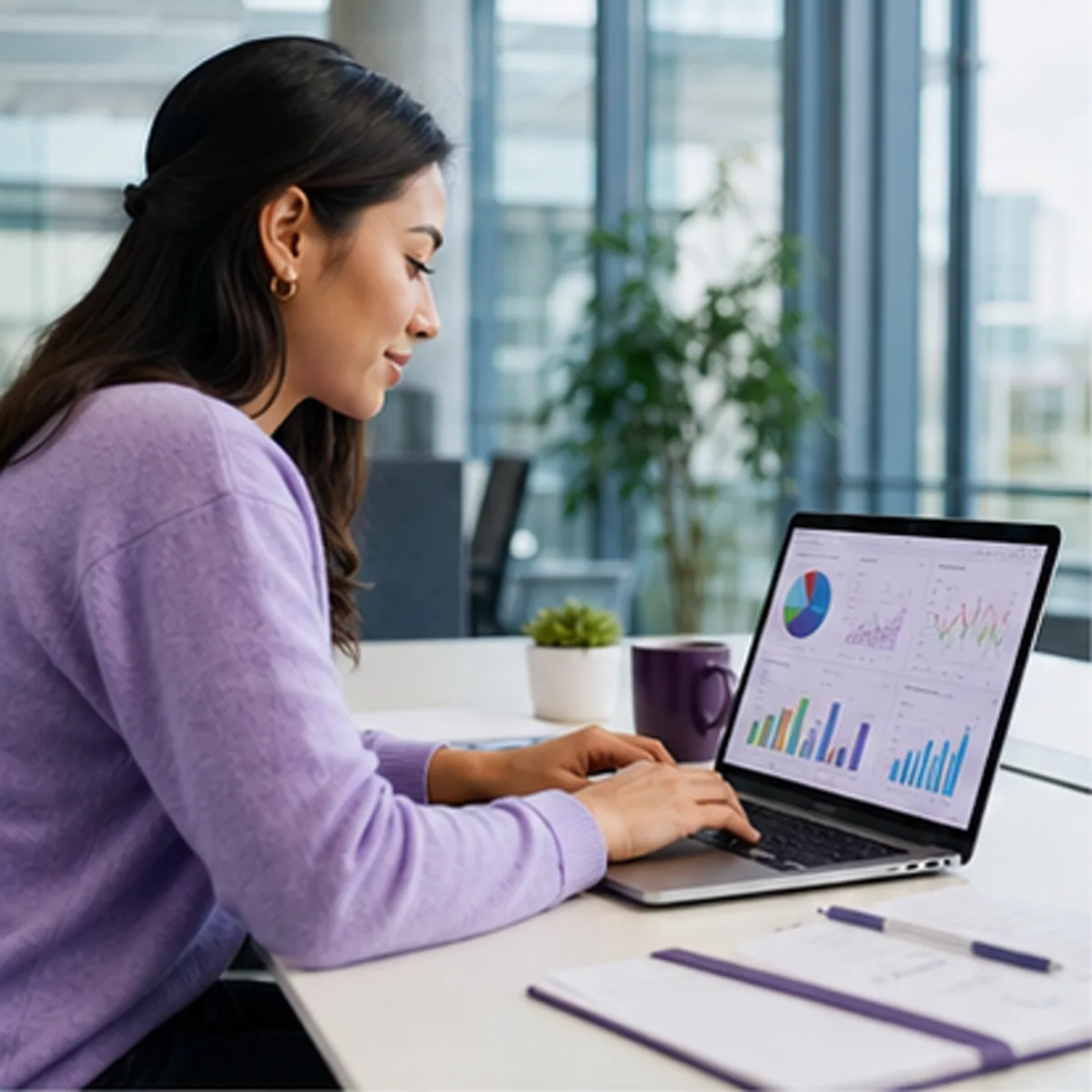 Data Analyst at work in a realistic setting.