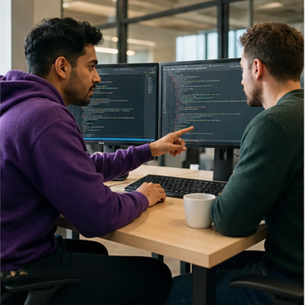 Software Engineer at work in a realistic setting.